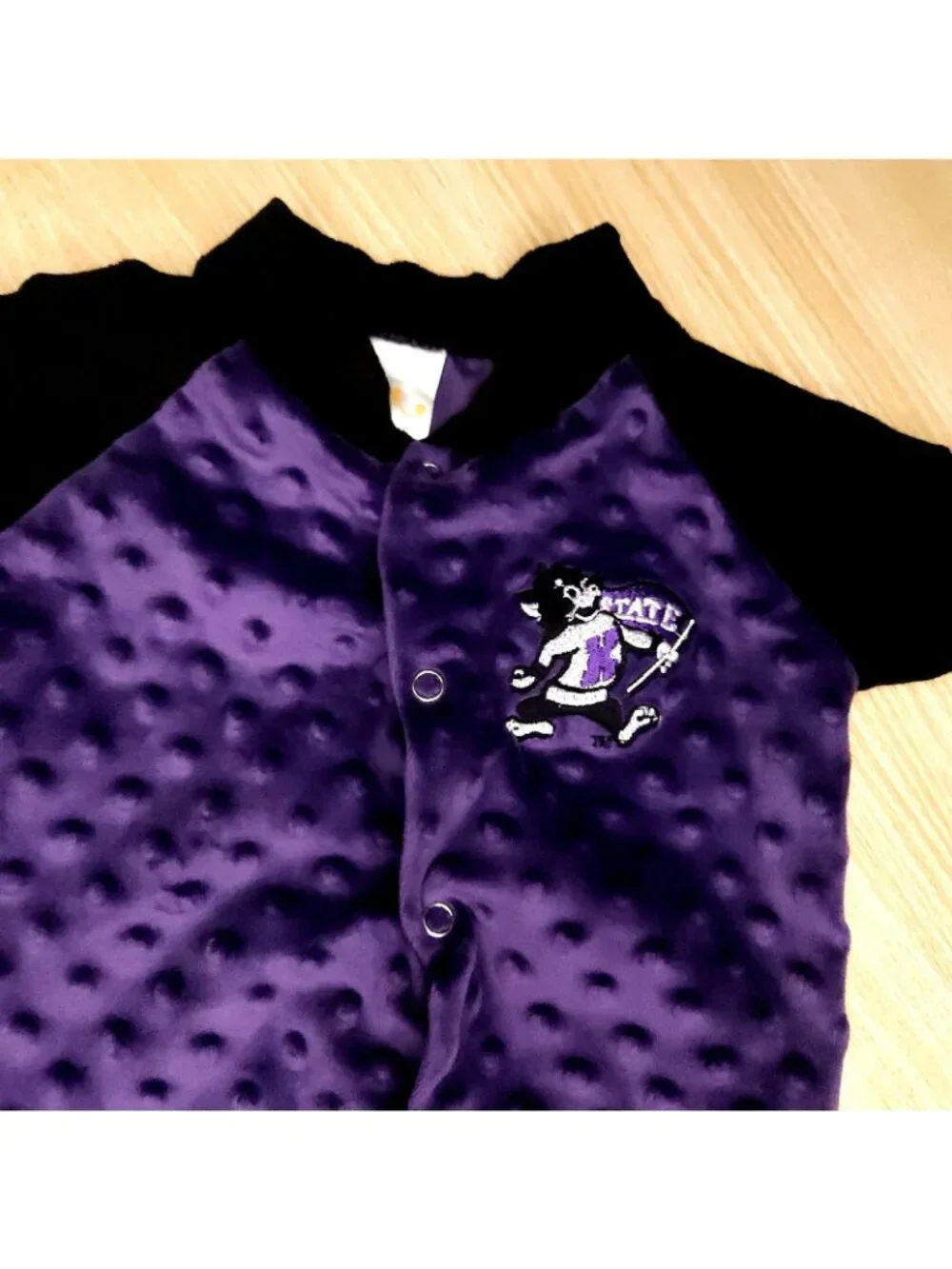 Kansas State University Infant Purple Textured Footie Pajamas 6-9 Months